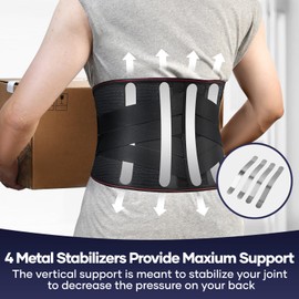 LusiaDEW Back Brace for Lower Back Pain Women, Adjustable Back Support Belt for Men for Work,Breathable Lumbar Support Belt for Herniated Disc,Sciatica (4X-Large, Black)