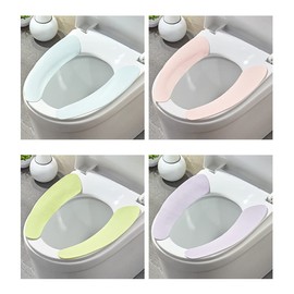 4 Set Bathroom Warmer Toilet Seat Cover Pads Washable and Reusable Cushion