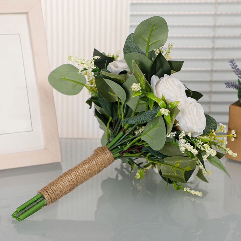 Wedding Bouquet Artificial Fake Flower Bouquet Romantic Bridal Hand Bouquet