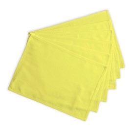 Cloth Placemats Calicot 100% Cotton Set of 6 Washable 13x19 Inches Table Placemats|Reusable Kitchen Dining Table Mat for Wedding Spring Easter Decor, Indoor & Outdoor Party Decor|Yellow