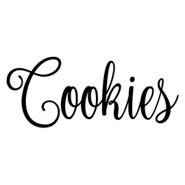 Cookies 5w x 2h Label | Kitchen Pantry Organization | Die Cut Vinyl Decal | Black Fancy Font (Sticker Only)