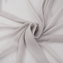58" Silver Solid Color Sheer Chiffon Fabric by The Yard - 1 Yard