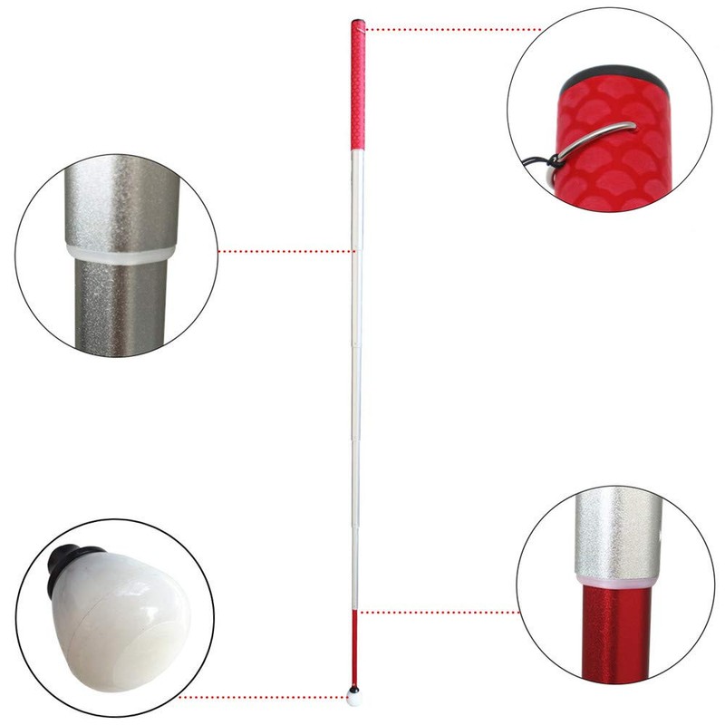 Aluminum Telescopic Blind Cane with Rolling Tip 12 inch-59 inch，with