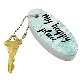 GRAPHICS & MORE My Happy Place Floating Keychain Oval Foam Fishing Boat Buoy Key Float