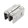 sourcingmap Shower Glass Door Adjustable Double Clamp Hinge Silver Tone