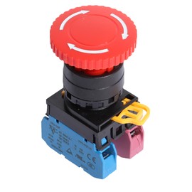 Shengbowi 22 mm High Quality Red Mushroom Locking Emergency Push Button for CNC Machine Tools Printing Machines Power Distribution Boxes and More