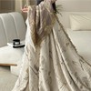 Lemfux 4-Layer 100% Cotton Muslin Cooling Blanket, Boho Floral Gauze