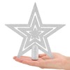 com-four® Weihnachtsbaumspitze Glitzer-Stern - Stern-Spitze für Weihnachtsbaum - Christbaumspitze für