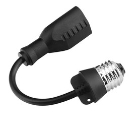 PGENDAR 3 Outlet Light Socket Adapter, Convert E26/E27 Bulb Socket to 3 Prong Outlet with Extension Cord, Flexible Light Socket Converter Suitable for Indoor Outdoor Porch Garage Patio Use (Black)