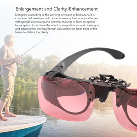 Fishing Binoculars Glasses Hands Free 8x Zoom Manual Focus HD Green Film Ergonomic Nose Pad with CPL Filter for Fishing Concert Bird Watching Outdoor Activities