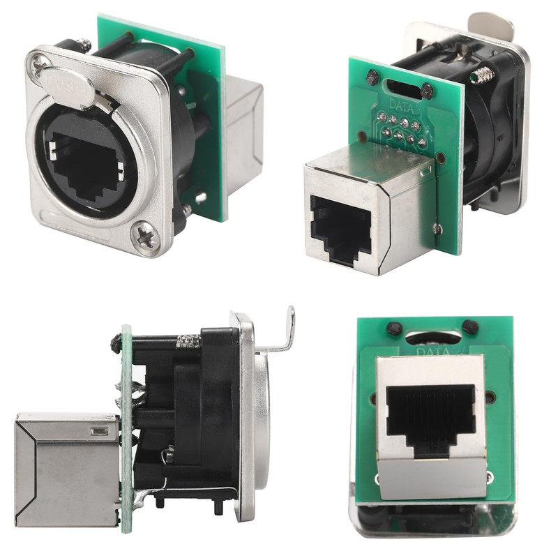 ANMBEST 6PCS NE8FDP-B Ethercon RJ45 Chassis Socket, Pass/Feed Through D