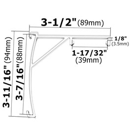 Valance Clips 4pcs 3.5" (89mm) Plastic Clear Color Curved Panel Hidden Retainer Holder for Vertical Blinds with a 1-17/32inch(39mm) headrail in Width