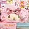 Vobomo Cute Bow Lamb Large Capacity Pencil Case Plush Pen