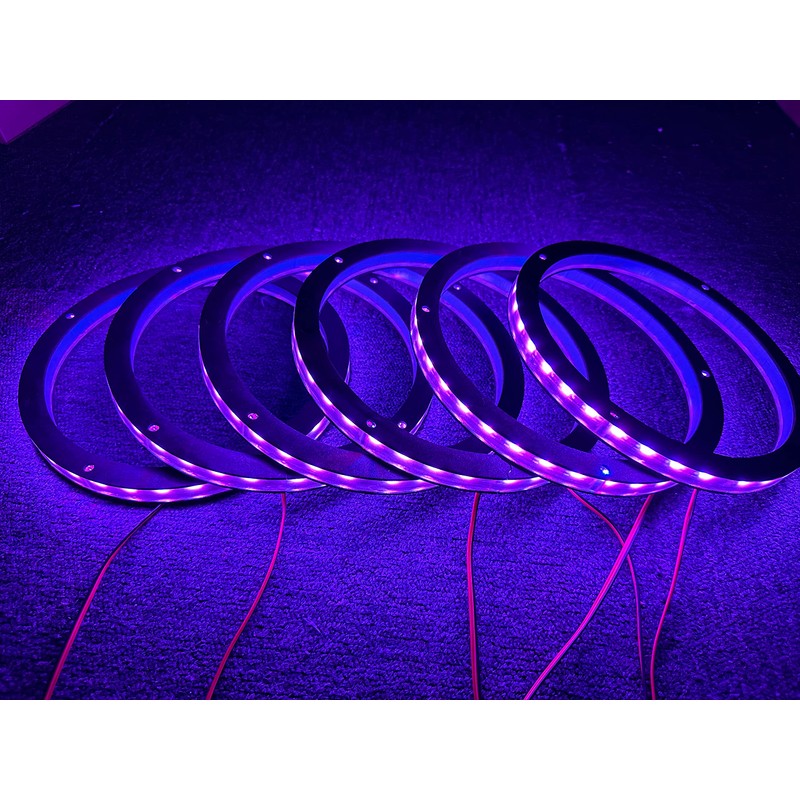 NA 6PCS 6.5" Car LED Speaker Ring Light Kit Dream