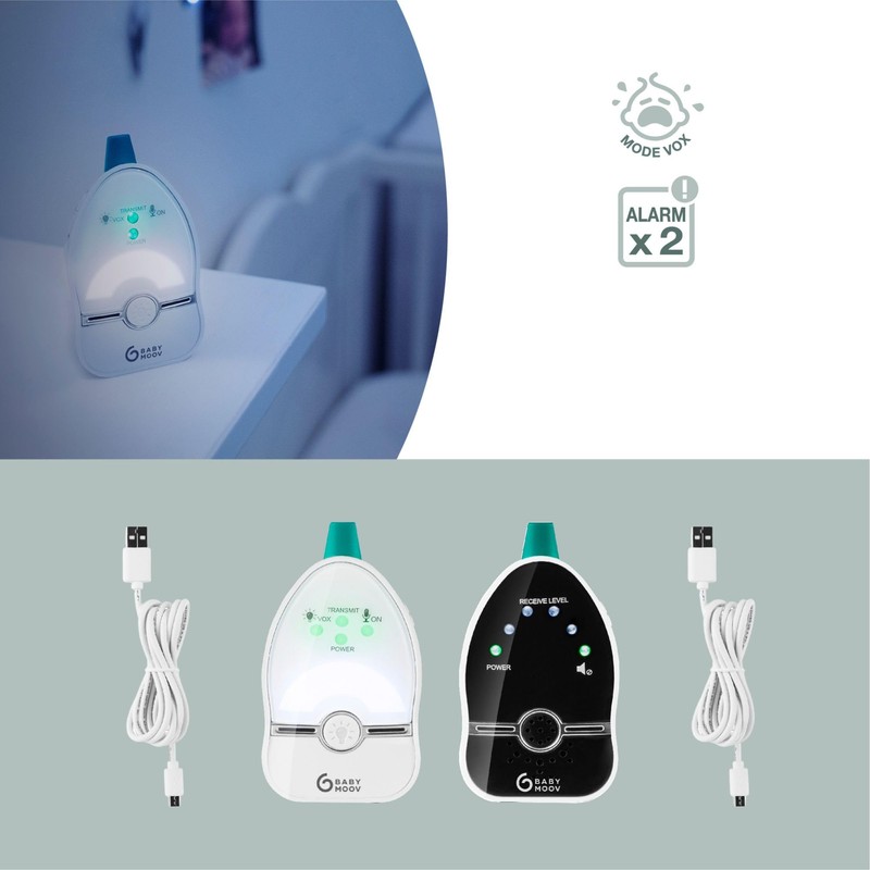 Babymoov Easy Care Baby Monitor Audio, 500 m range, night