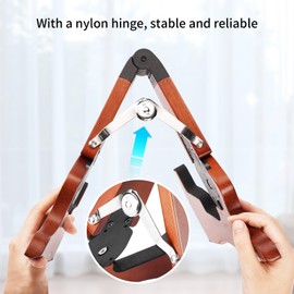 GUITTO Wooden Guitar Stand - Collapsible Electric Bass Guitar Floor Stand Foldable for Acoustic, Banjo,Ukulele - GGS-13