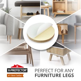 16 Heavy-Duty Felt Furniture Pads 2” 1/4” Thick X-Protector! Round Felt Pads for Furniture Feet - The Best Felt Floor Protectors for Furniture to Prevent Scratches. Protect Your Hard Floor! (Beige)