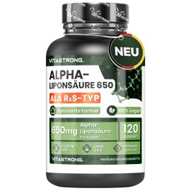 Vitastrong Alpha Lipoic Acid 650mg with Zinc S- & R-ALA 120 Capsules Vegan