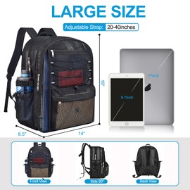 Heavy Duty Mesh Backpacks for School, Black Mesh Book Bags for Boys and Girls with Adjustable Straps for Fitness, Sports, Swimming (XL)