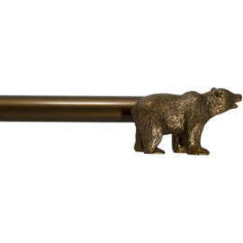 Urbanest 3/4” Farmhouse Bear Adjustable Window Treatment Single Curtain Rod, 84"-120", Renaissance Gold