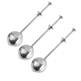 Juego De 3pz Infusor de Té Acero Inoxidable, con Mango Largo y Colador Fino