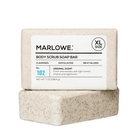 MARLOWE. No. 102 Jabon exfoliante corporal para hombre, 7 onzas, la mejor barra exfoliante para hombres, fabricado con ingredientes naturales, extracto de te verde, aroma increible