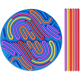 Juguete sensorial Fidget, Tablero de Actividad sensorial, Juguete de descompresión de Silicona, Tablero de Actividad sensorial para aliviar el estrés, la ansiedad, el Autismo y el TDAH. (Azul)