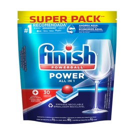 Finish Tabletas Lavavajillas Powerball All in One Max 30 Tabs                                                                                         
