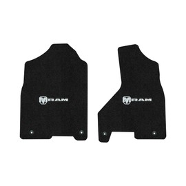 Lloyd Mats Custom-Fit Carpeted Floor Mats Premium Luxury Floor Liners for Dodge RAM 2500/3500 2024-ON LogoMat 2Pc Set Charcoal (with Plastic Door Sill)