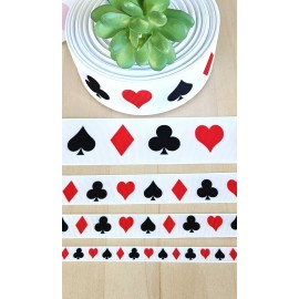 Unbranded 3/8, 5/8, 7/8 & 1.5" (1 YD) Playing Cards Ribbon Casino Deck Of Cards Poker - 5/8"
