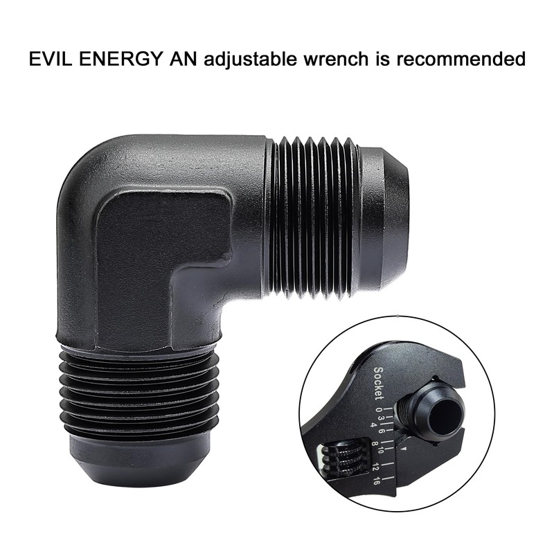 EVIL ENERGY 12AN Male to Male Flare 90 Degree Union