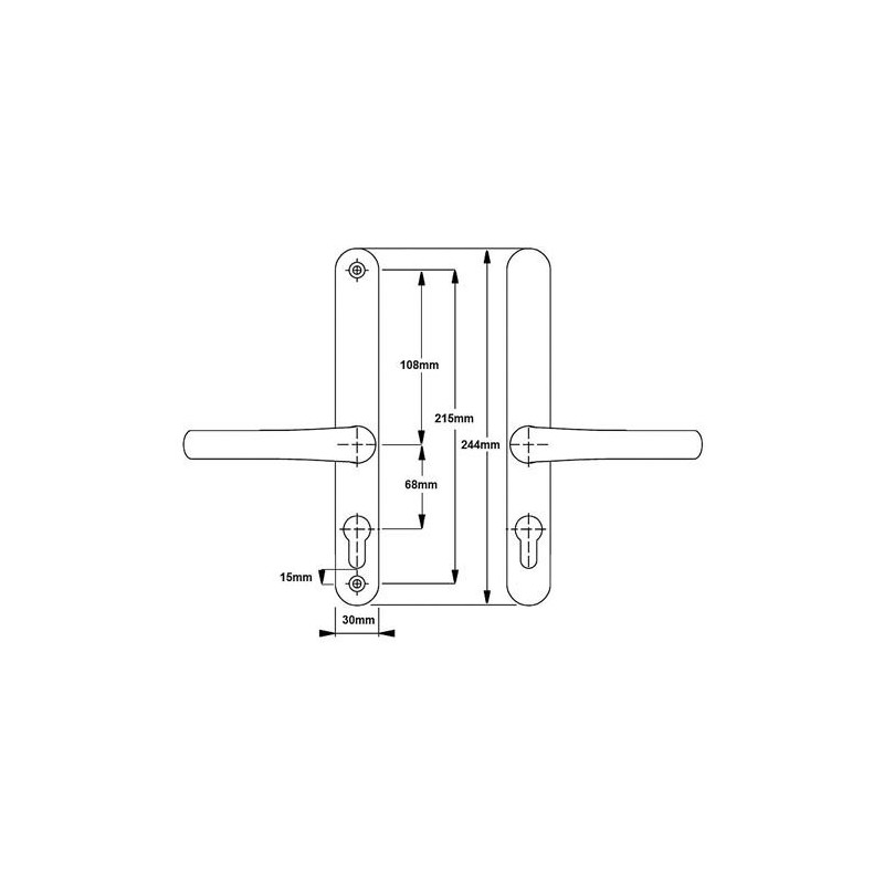 Gold (Anodised) Hoppe Brugge 68PZ Fullex Lever Door Handle Pair