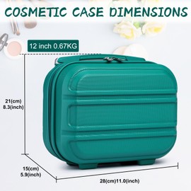 Kono Vanity Case ABS Hard Shell Makeup Case Box Organiser Beauty Case Make up Case Box (12", Turquoise)