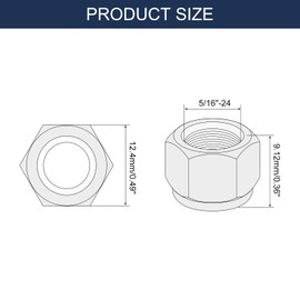 sourcing map 12Pcs 5/16"-24 Nylon Insert Hex Lock Nuts, Carbon Steel Self-Locking Nylon Insert Stop Nut for Industrial Construction Fasteners, White&White