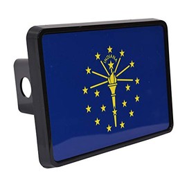 Rogue River Tactical Indiana State Flag Trailer Hitch Cover Plug in