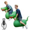 QPAU Inflatable Bouncy Dinosaur Toys 2 PCS with Hand Pump,