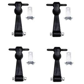 Buyers Products WJ2054, 6 Inch Heavy-Duty Rubber Hood Catch with Zinc-Plated Brackets and Pin, 4-Pack, T-Handle Rubber Latch for Securing Truck Boxes, Battery Boxes