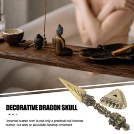 LIFKOME Copper Vajra Dorge Feng Shui Brass Amulet Buddha Statue Mini Nepal Phurba Pestle Decor Demon Pestle Vintage Buddhist Ornaments