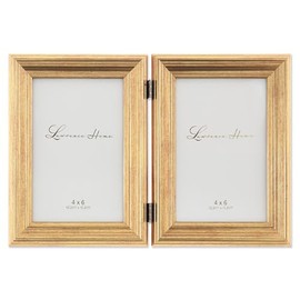 Lawrence Frames 4x6 Hinged Double Sutter Burnished Gold Picture Frame