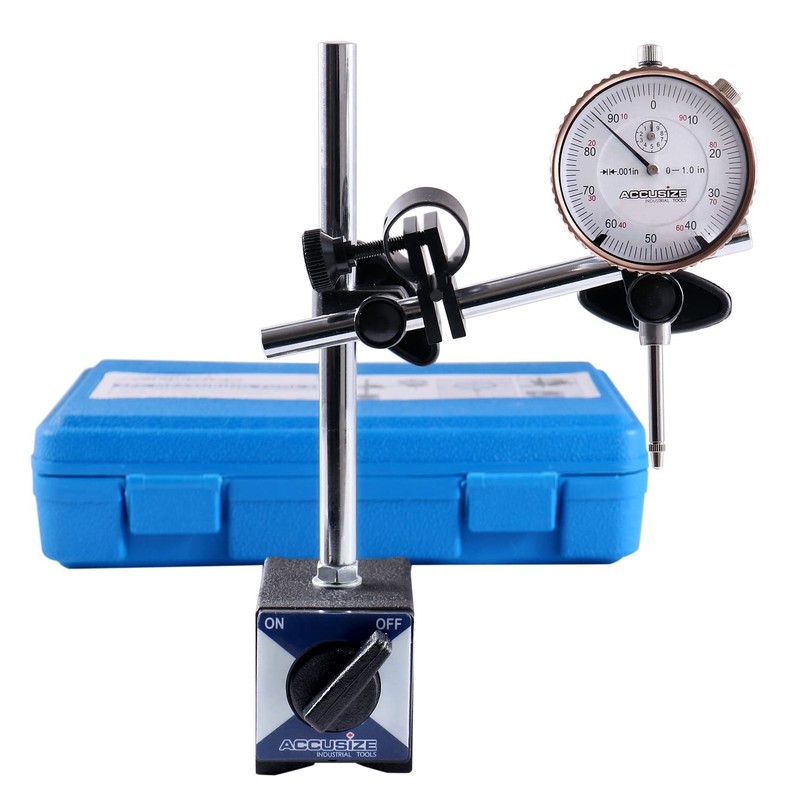 Accusize Industrial Tools 0-1'' by 0.001'' Dial Indicator with Magnetic