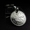 A Silver Dream 1955 Sixpence Coin Keyring 70th Birthday Anniversary