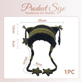 GlamRays Knitted Hats Cat Knitted Hat Y2k Knitted Hat Gothic Knitted Hat Grunge Crochet Hats for Women Y2k Accessories