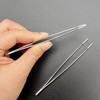 JZK Stainless Steel Flat Head Tweezers, 2Pcs for Philately, Crafting,