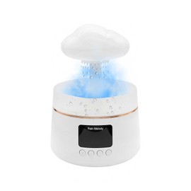 SH-RuiDu Rain Drop Humidifier for Bedroom, 2 in 1 Mushroom Cloud Lamp Humidifier, 300ml Aroma Essential Oils Diffuser with 7 Colors LED Lights and Rain Drop Sound for Sleeping, Mood Relaxing