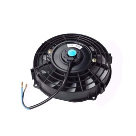 BLACKHORSE-RACING 7" Electric Radiator Fan High 3000 + CFM Thermostat Wiring Switch Relay Kit Black (7 inch)