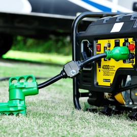 RVGUARD Overload Protector 30 Amp to 50 Amp RV Adapter Cord with Circuit Breaker, NEMA L5-30P to NEMA 14-50R Electrical Power Adapter with LED Power Indicator, 18 Inch, Green, ETL Listed