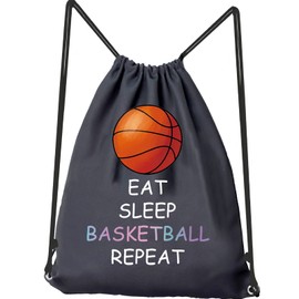 JYTAPP Basketball Bags Eat Sleep Basketball Repeat Drawstring Backpack Basketball Player Gifts Basketball Team Gifts,BLACK