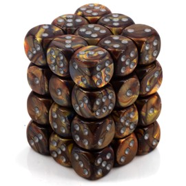 Chessex Lustrous 27893 Dice Set Gold/Silver, 36 6-Sided Dice (12 mm)