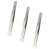 Mipcase 3pcs Stainless Steel Stamp Tweezers for False Eyelash Application