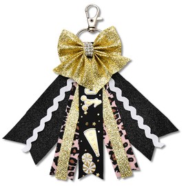 Cheerleader Cheer Keychain for Girls with Bow Leopard Print Cheerleading Key Chains Gifts for Women Glitter Team Mom Gifts Accessories for Cheerleaders Birthday Gifts for Daughter Sister Best Friend